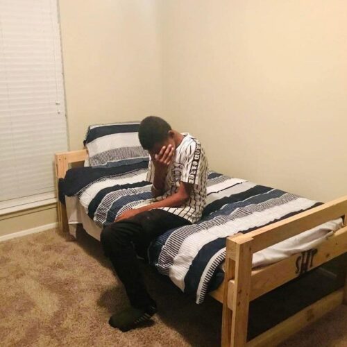 This picture is a reminder of what it means to give a bed to a child that has never had one.